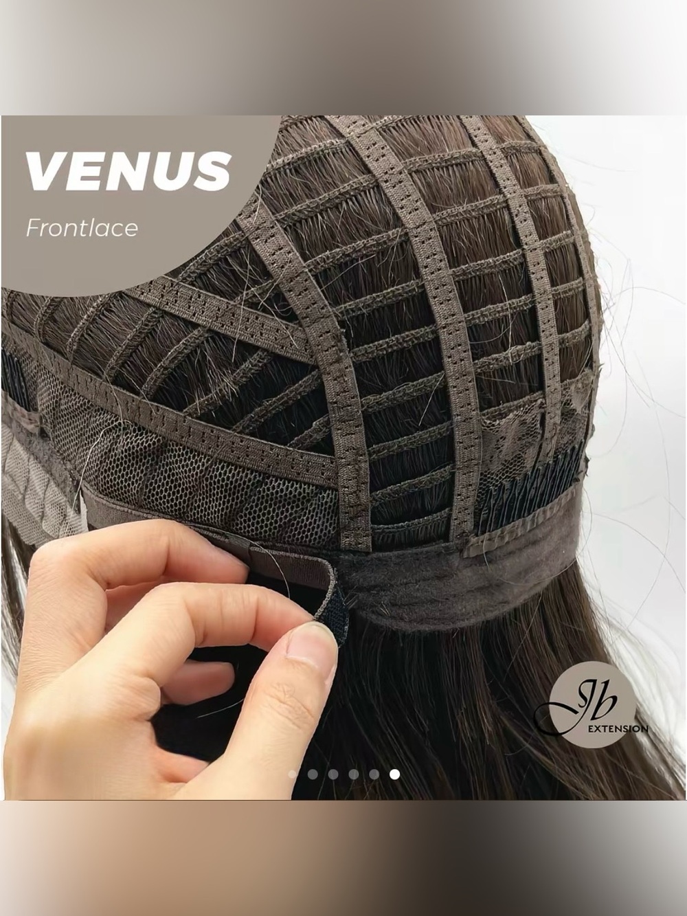 JB EXTENSIONS VENUS Dark Brown Wig with Blonde Face-Framing Highlights - Picture 9 of 9